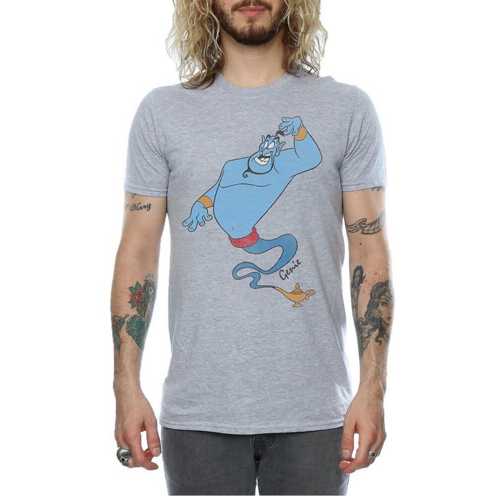 Aladdin Mens Classic Genie Heather T-Shirt / Heather Grey